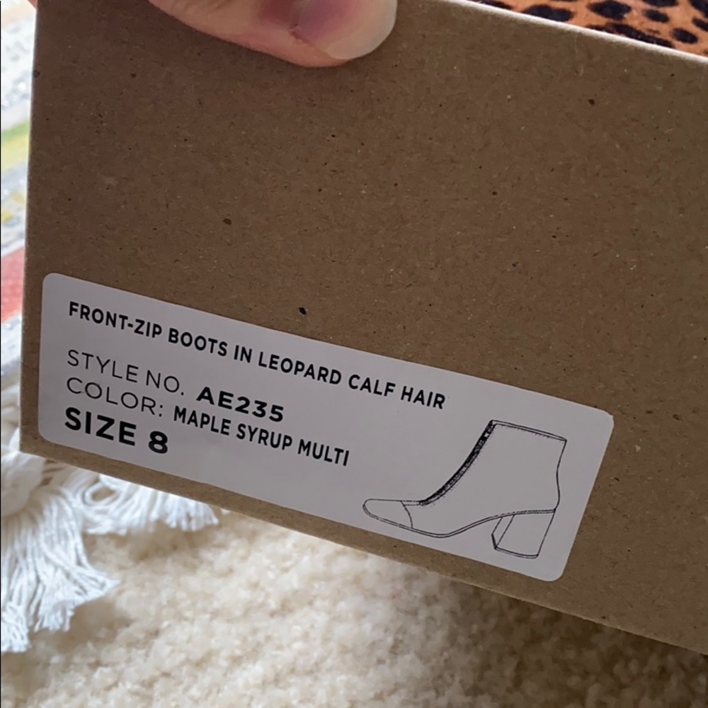 NIB Madewell The Amalia Zip Boot Leopard Calf Hair - Picture 3 of 4